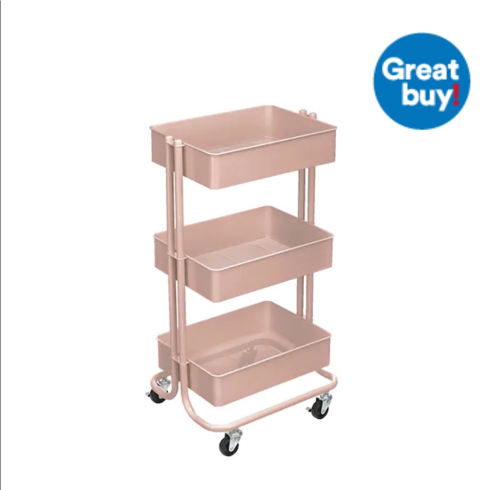 Rose gold Lexington 3-tiered cart